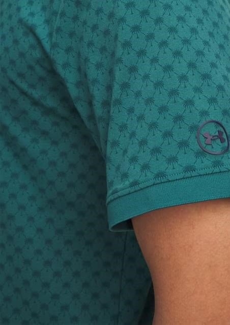 Under Armour ArmourDry Print Rib men's polo, rack green/arden green/midnight navy