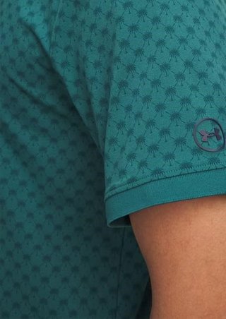 Under Armour ArmourDry Print Rib men's polo, rack green/arden green/midnight navy