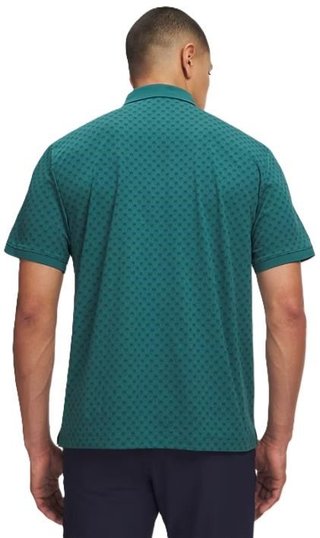 Under Armour ArmourDry Print Rib men's polo, rack green/arden green/midnight navy