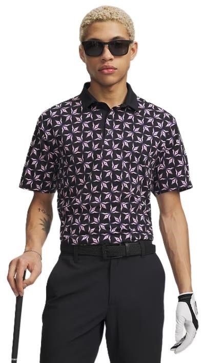 Under Armour ArmourDry Printed men's polo, black/posh pink/white