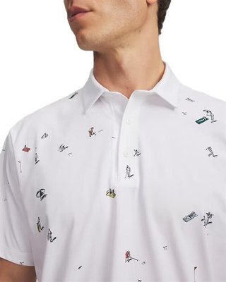 Under Armour ArmourDry Printed men's polo, white/rack green/black