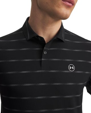 Under Armour Drive Chill Printed men's polo, black/castlerock/halo gray