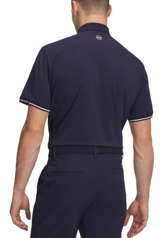 Under Armour Dry Pique men's polo, midnight navy/prime pink