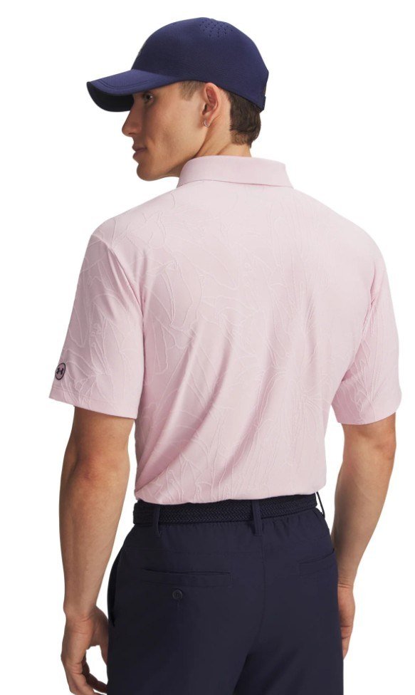 Under Armour Dry Jacquard men's polo, prime pink/pink dusk