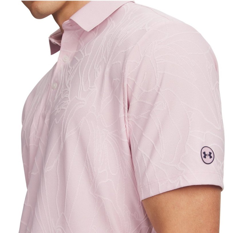 Under Armour Dry Jacquard men's polo, prime pink/pink dusk