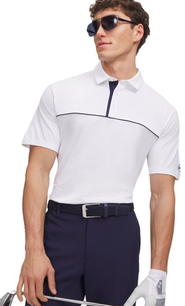 Under Armour Dry Horizon men's polo, white/midnight navy