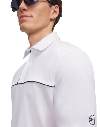 Under Armour Dry Horizon men's polo, white/midnight navy