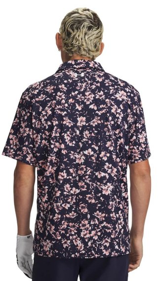 Under Armour Matchplay Printed men's polo, midnight navy/posh pink