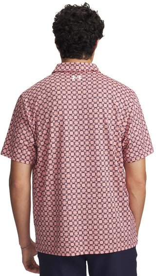 Under Armour Matchplay Printed men's polo, posh pink/midnight navy