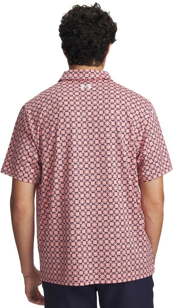 Under Armour Matchplay Printed men's polo, posh pink/midnight navy