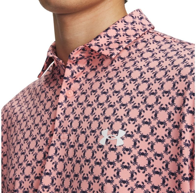 Under Armour Matchplay Printed men's polo, posh pink/midnight navy