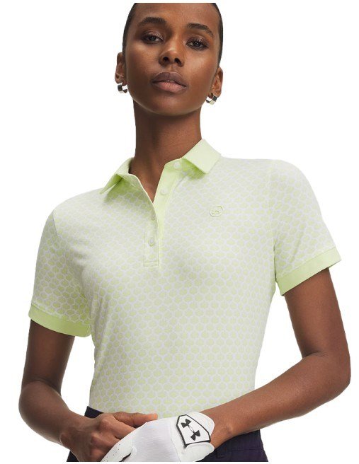 Under Armour Drive Printed women's polo, fade green/white