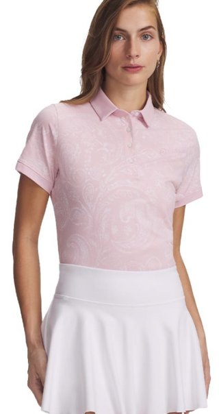 Under Armour Drive Printed women's polo, prime pink/white