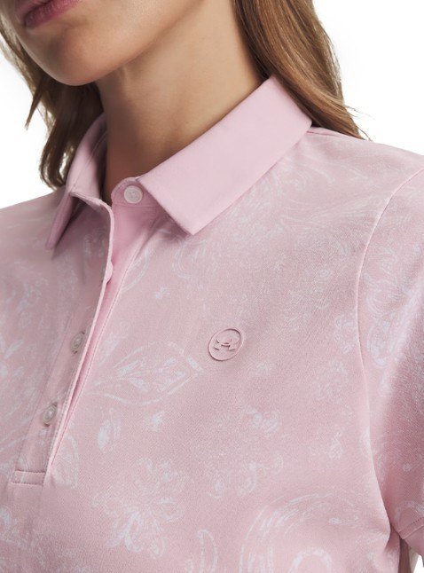 Under Armour Drive Printed women's polo, prime pink/white