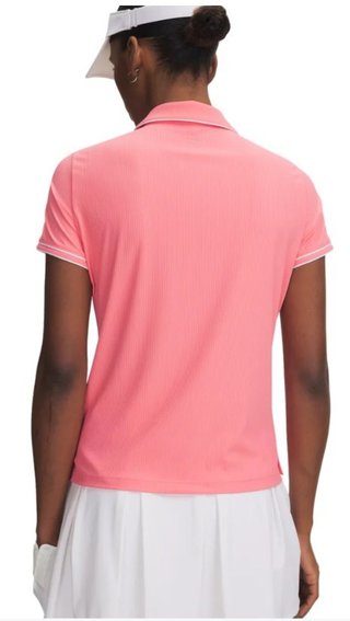 Under Armour Drive Chill women's polo, bittersweet pink/white