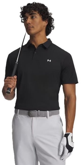 Under Armour Tee To Green Pique men's polo, black/white