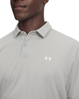 Under Armour Tee To Green Pique men's polo, titanium/white