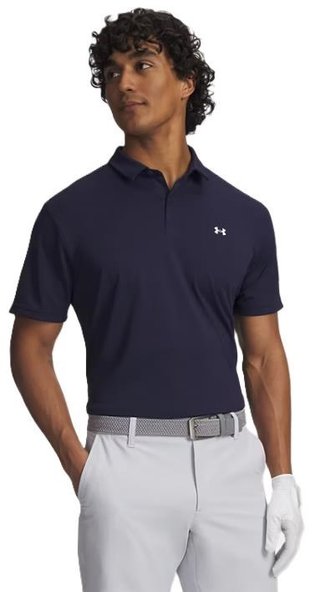 Under Armour Tee To Green Pique men's polo, navy/white