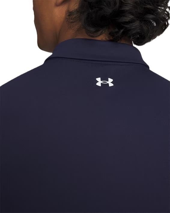 Under Armour Tee To Green Pique men's polo, navy/white