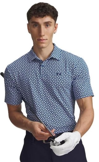 Under Armour UA T2G Printed men's polo, varsity blue/white/midnight navy