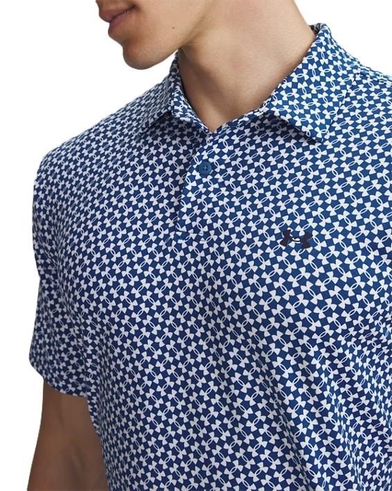 Under Armour UA T2G Printed men's polo, varsity blue/white/midnight navy