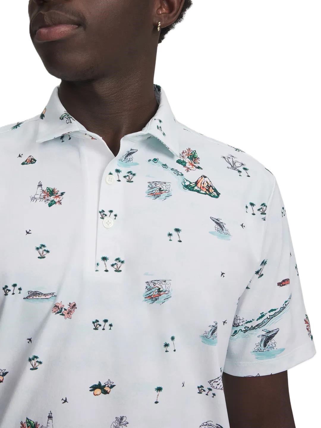 Under Armour ArmourDry Golf Trip Printed men's polo, white