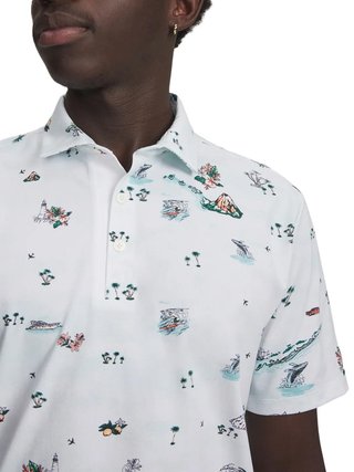 Under Armour ArmourDry Golf Trip Printed men's polo, white