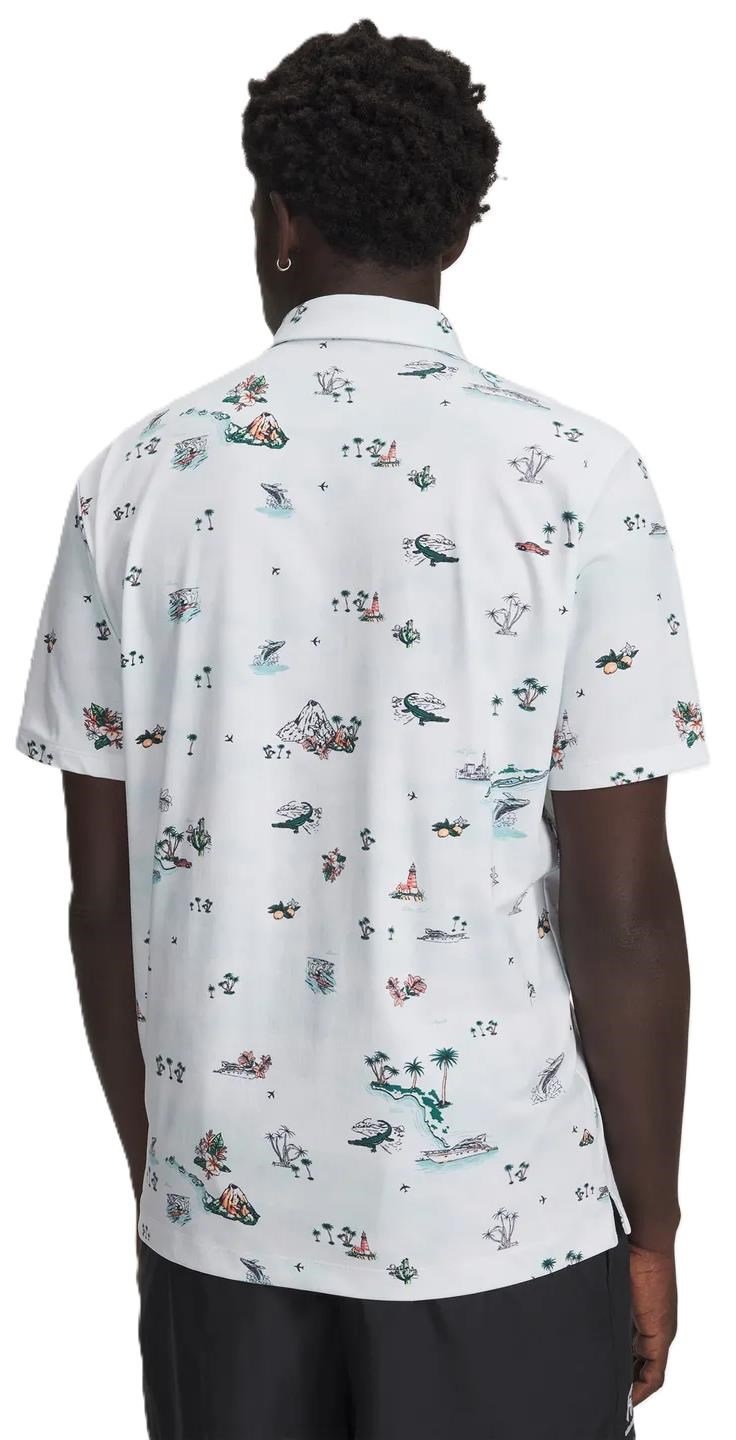 Under Armour ArmourDry Golf Trip Printed men's polo, white