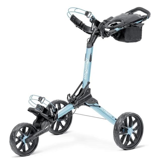 Bag Boy Nitron Auto-Open manual trolley, ice blue/white