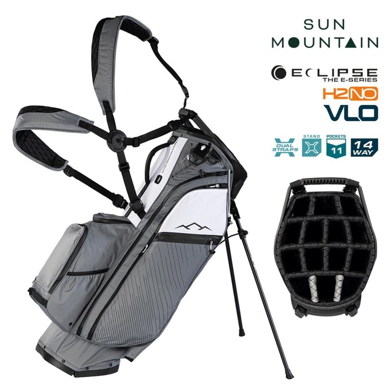 Sun Mountain H2NO E-4.5 14 Way VLO Waterproof stand bag, nickel/white/black