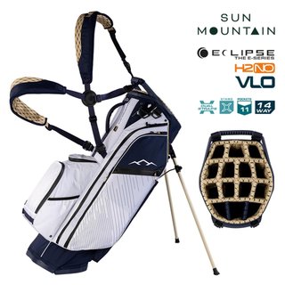 Sun Mountain H2NO E-4.5 14 Way VLO Waterproof stand bag, navy/gold/white