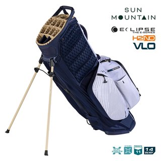 Sun Mountain H2NO E-4.5 14 Way VLO Waterproof stand bag, navy/gold/white