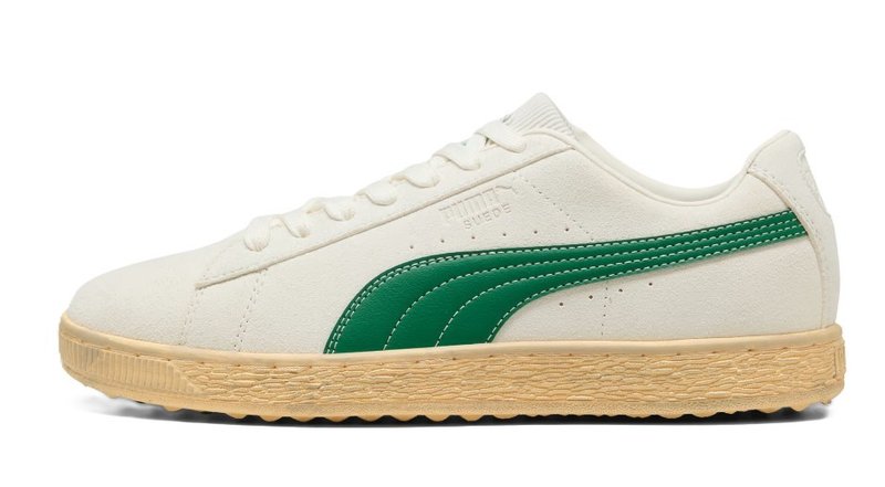 Puma Golf Puma Suede 30904 mens golf shoes, warm white/luso green