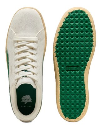 Puma Golf Puma Suede 30904 mens golf shoes, warm white/luso green