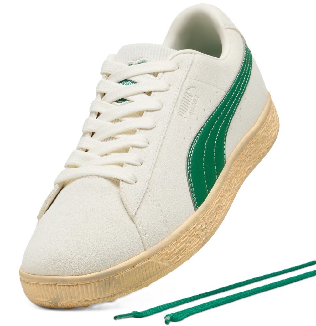 Puma Golf Puma Suede 30904 mens golf shoes, warm white/luso green