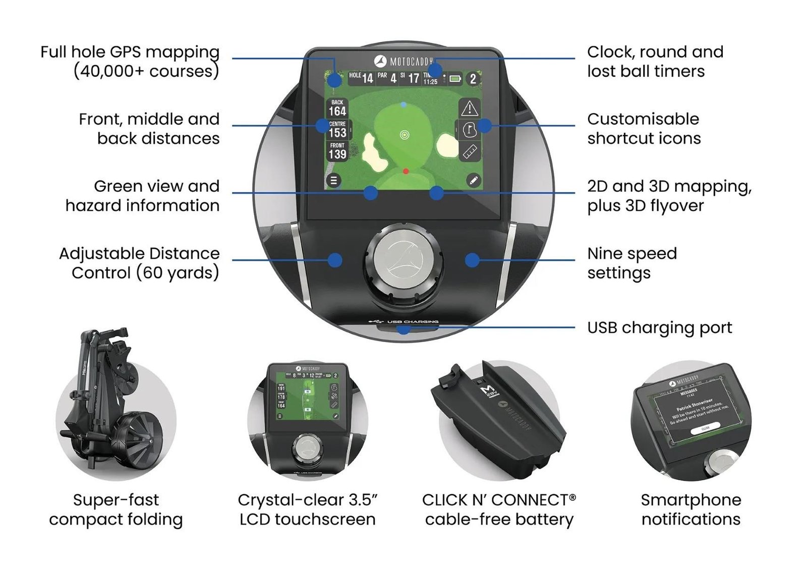 Motocaddy NEW M5 GPS electric trolley 2026, Standard Lithium