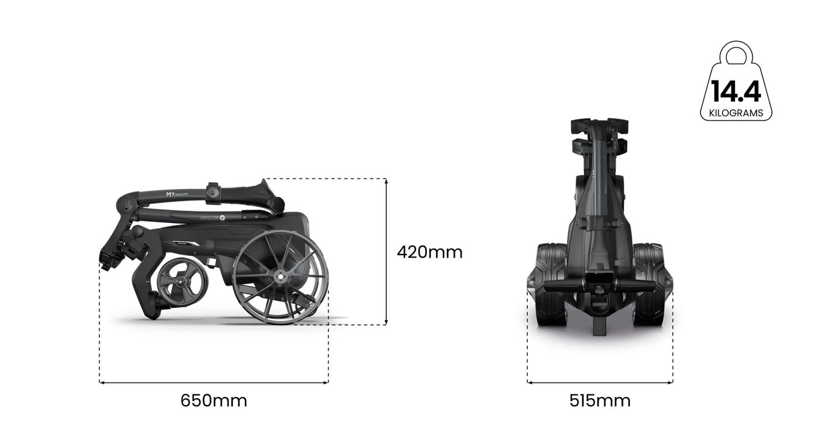 Motocaddy NEW M7 REMOTE DHC electric trolley 2026, M7 Ultra Lithium, graphite