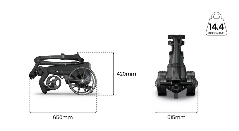 Motocaddy NEW M7 REMOTE DHC electric trolley 2026, M7 Ultra Lithium, graphite