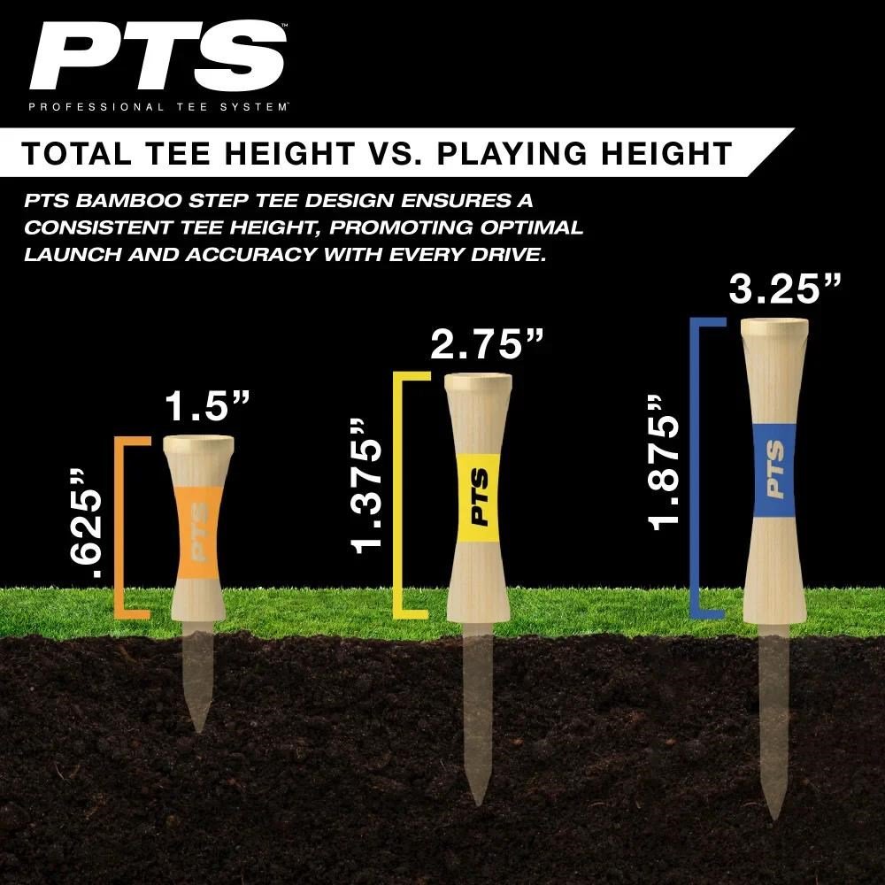 Pride Sports PTS Bamboo Step Tee 69 mm (2 3/4"), 50 tees, yellow