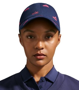 Nike Club golf cap, college navy/hot lava