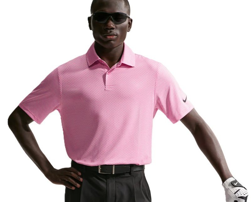 Nike Velocity men's polo, pink foam/peony/black
