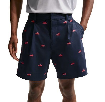 Nike Par men's shorts, navy/hot lava/black