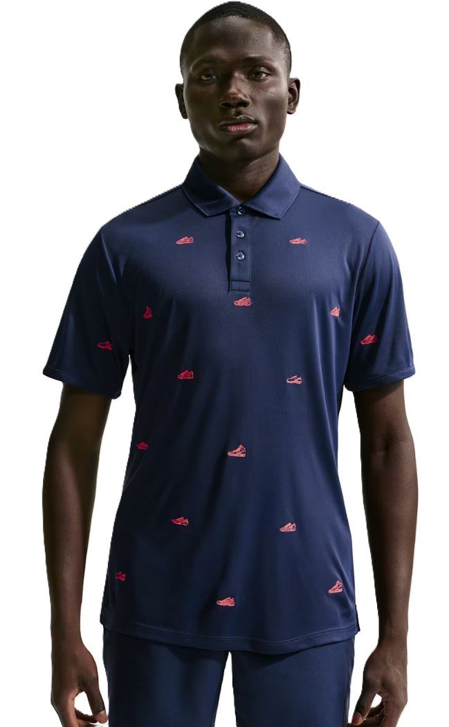 Nike Par men's polo, navy/hot lava