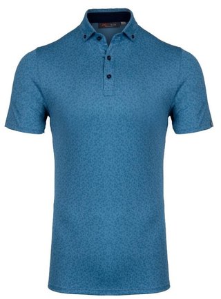 KJUS Lance Printed men's polo, atlas blue