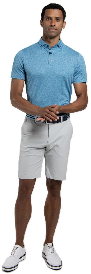 KJUS Lance Printed men's polo, atlas blue