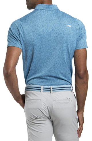 KJUS Lance Printed men's polo, atlas blue