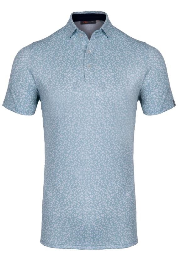 KJUS Lance Printed men's polo, riverbank/white
