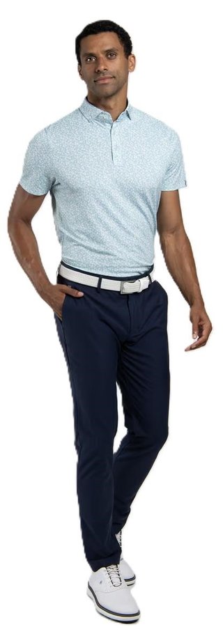 KJUS Lance Printed men's polo, riverbank/white