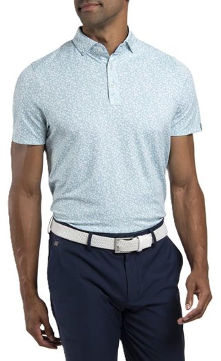 KJUS Lance Printed men's polo, riverbank/white