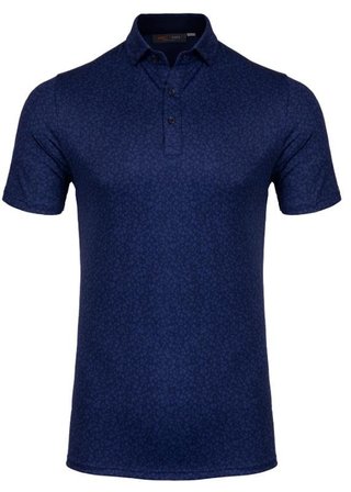 KJUS Lance Printed men's polo, atlanta blue